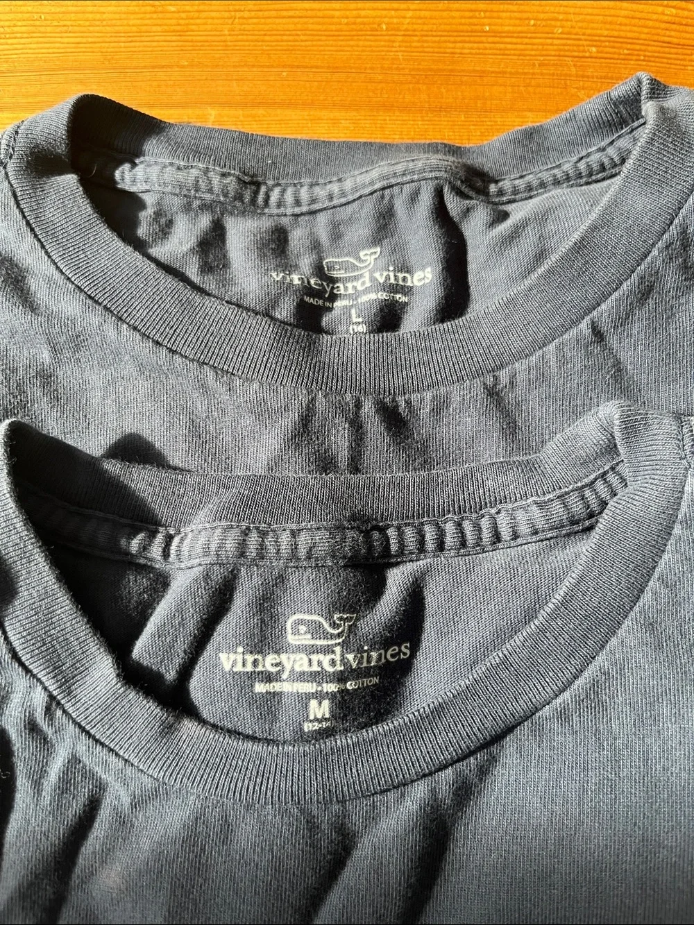 Vineyard Vines Hockey Navy Blue Long Sleeve Pocket Tee, Sz M & L
